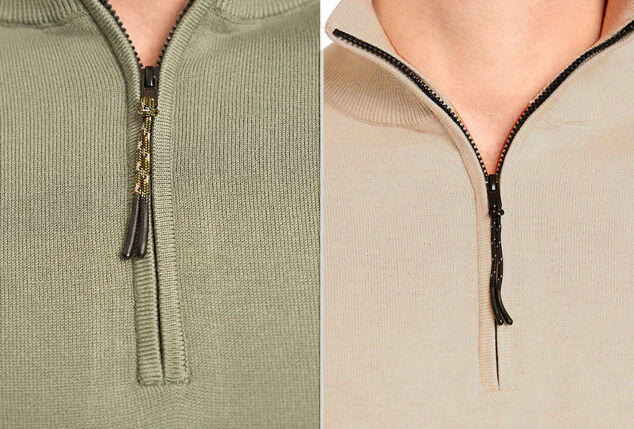 Stylish Mario Russo short-zip jumper