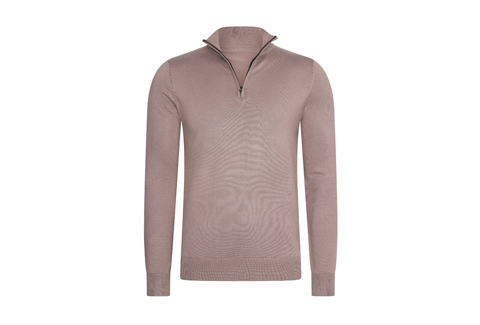 Stylish Mario Russo short-zip jumper