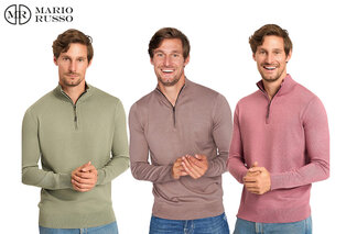 Stylish Mario Russo short-zip jumper — 20