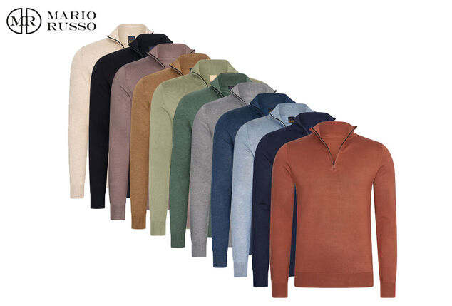 Stylish Mario Russo short-zip jumper