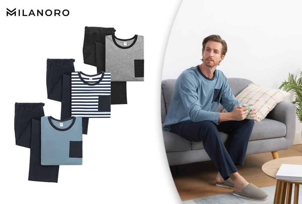 Katoenen pyjama voor heren