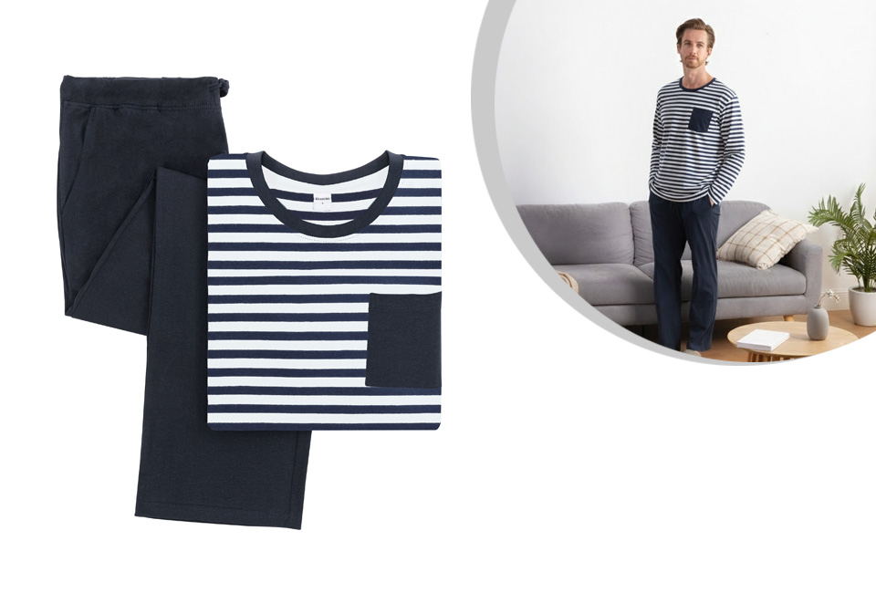 Katoenen pyjama voor heren
