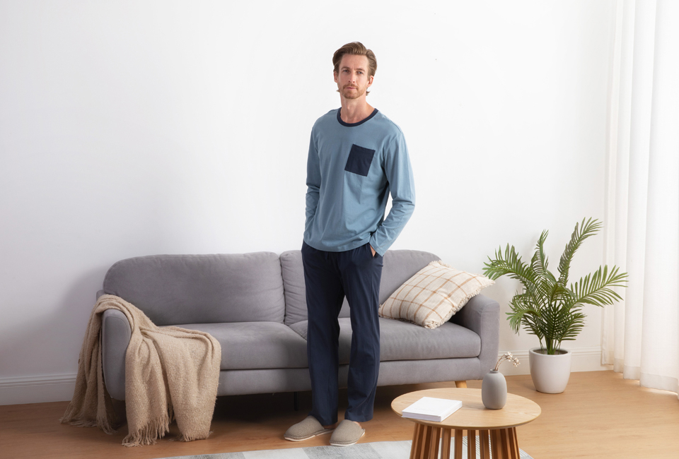 Katoenen pyjama voor heren