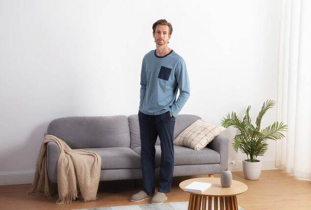 Katoenen pyjama voor heren