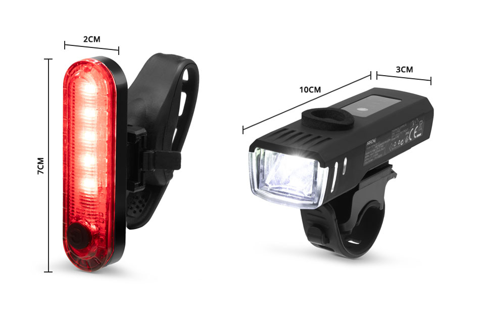Lot de 2 lampes de vélo rechargeables offrant une bonne visibilité