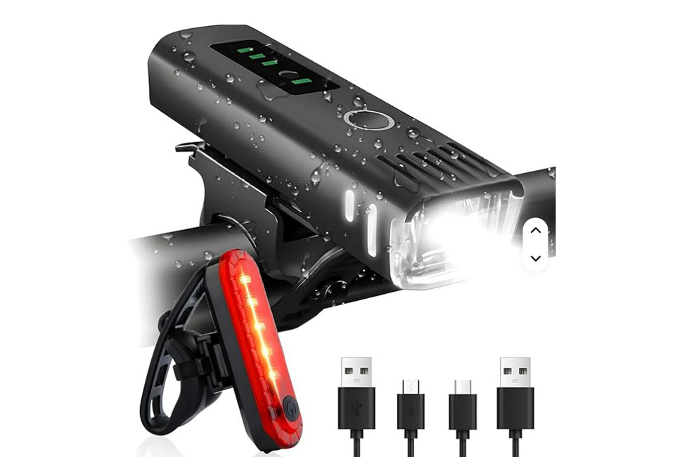 Lot de 2 lampes de vélo rechargeables offrant une bonne visibilité