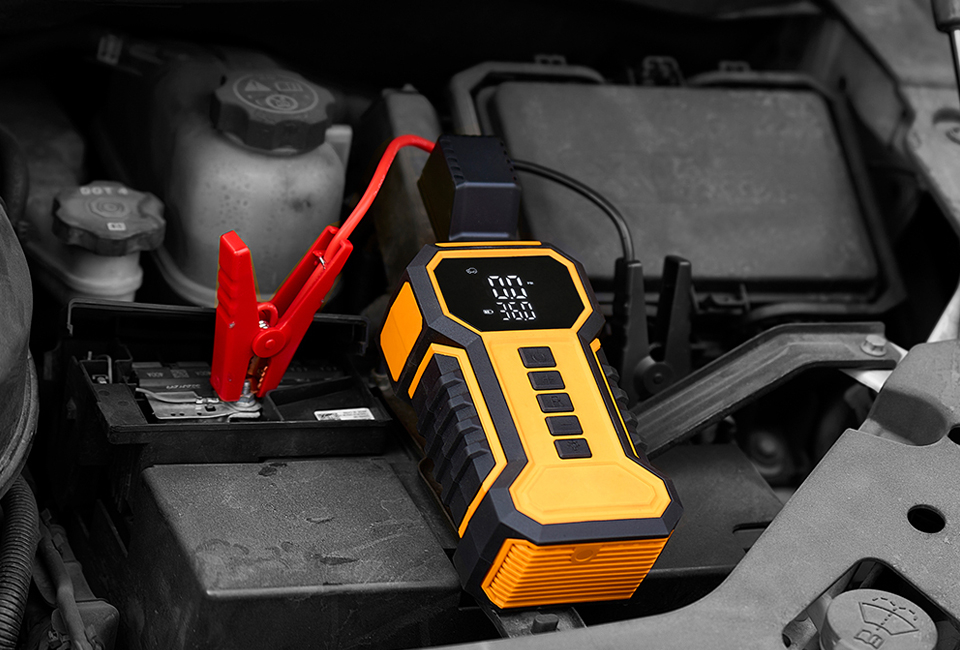 Puissante jumpstarter 2-en-1 avec compresseur
