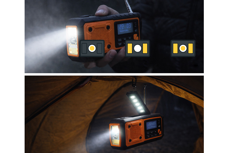 Smart emergency radio with DAB+ and built-in power bank