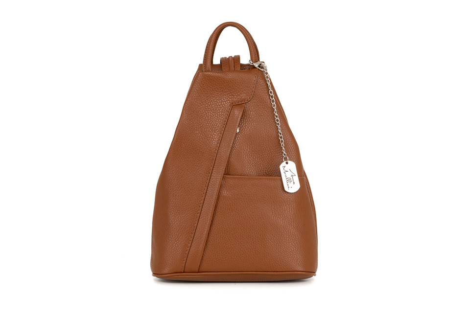 Mochila de couro luxuosa com elegância italiana para mulher