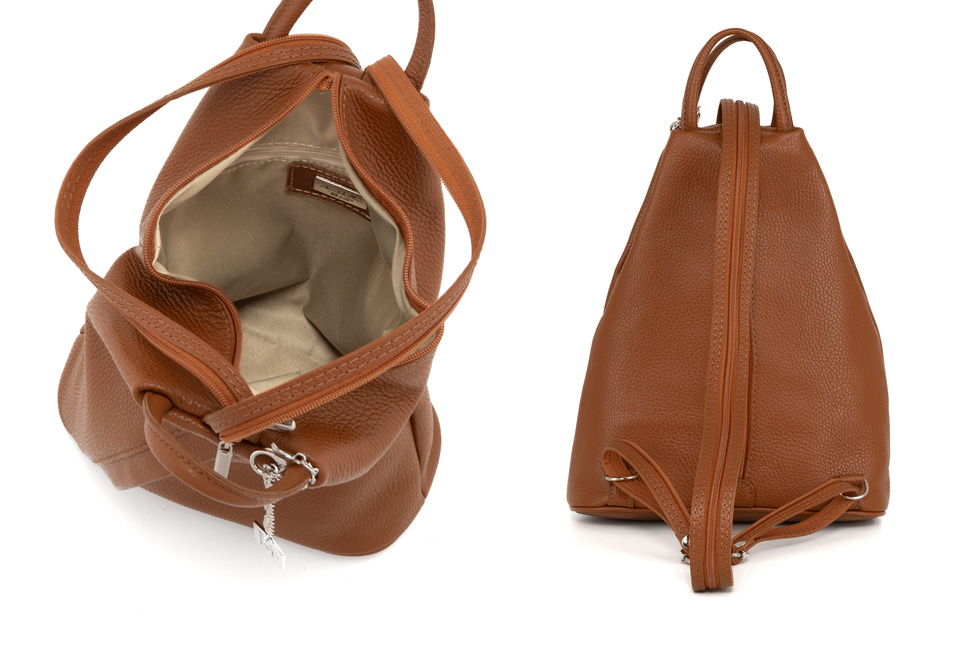 Mochila de couro luxuosa com elegância italiana para mulher
