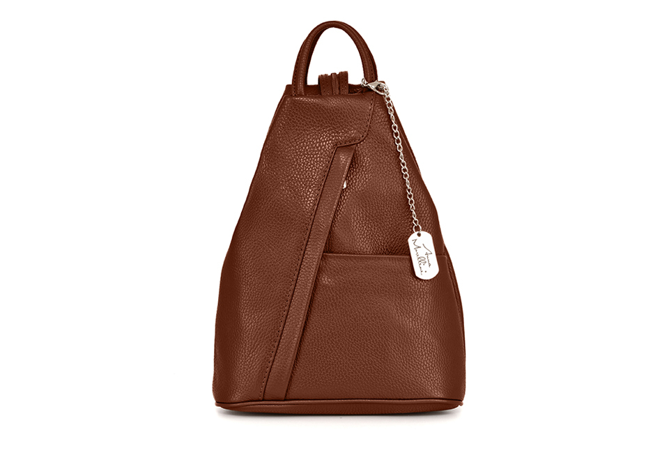 Mochila de couro luxuosa com elegância italiana para mulher