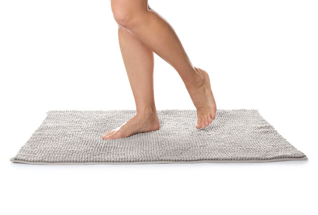 Zachte chenille badmat met antisliplaag