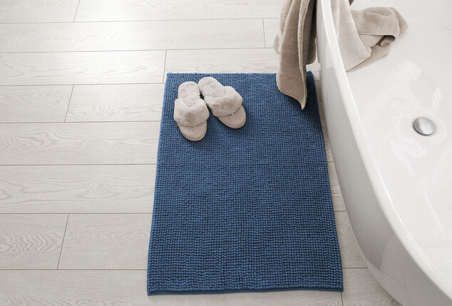 Zachte chenille badmat met antisliplaag