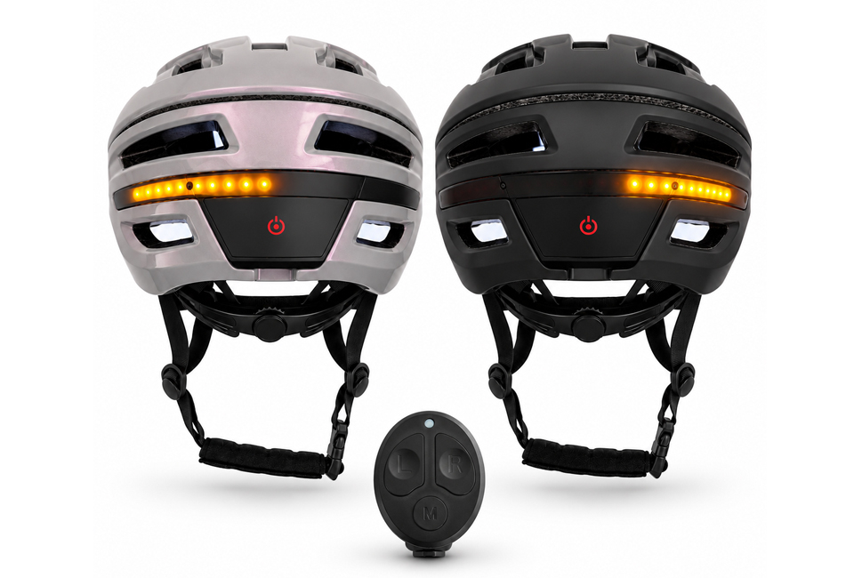Casque de vélo intelligent avec clignotants sans fil et éclairage LED