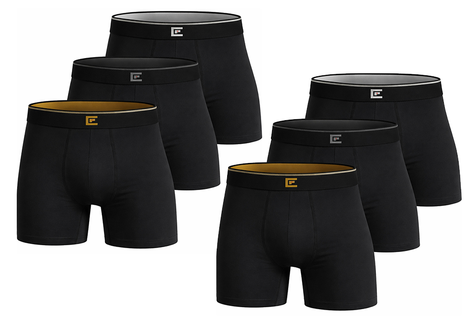 Set di 6 boxer in bambù a gamba lunga