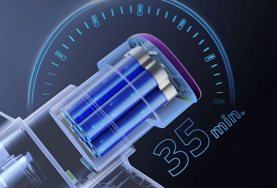 Aspiratore a batteria con controllo automatico dell'aspirazione