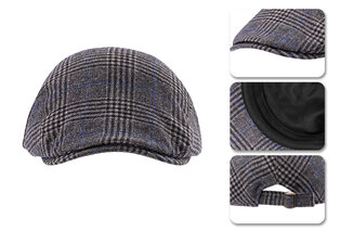 Heerlijk warme platte pet met stijlvol ruitpatroon — 3