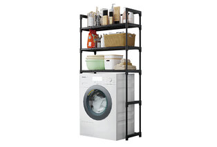Ruimtebesparend ombouwrek voor wasmachine met 3 legplanken — 5