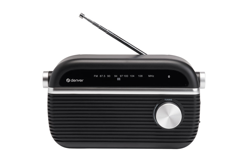 Draagbare FM-radio met Bluetooth 5.0 en retrolook