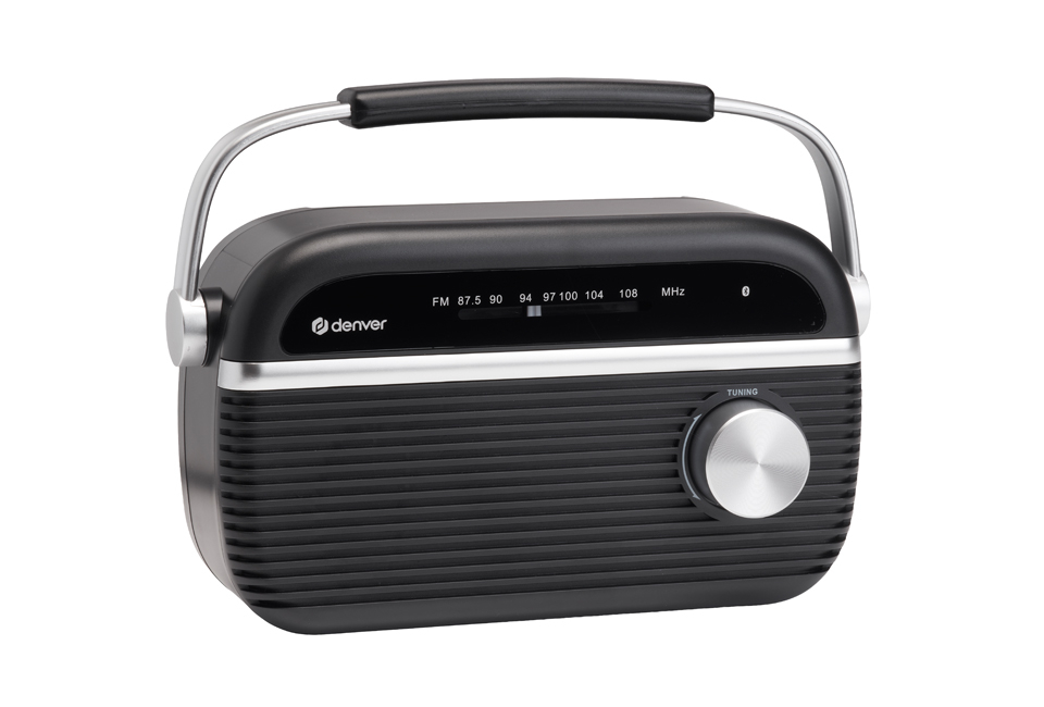 Draagbare FM-radio met Bluetooth 5.0 en retrolook