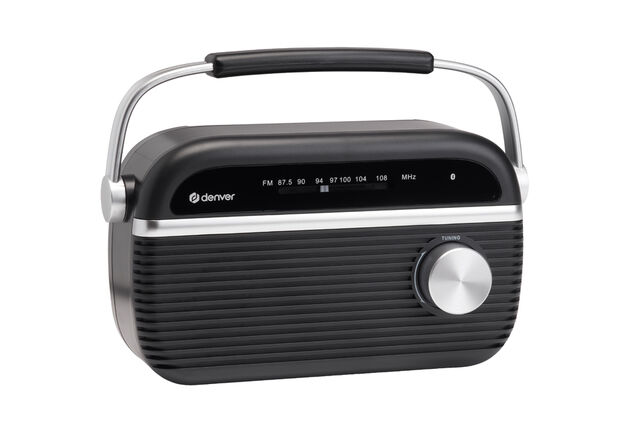 Draagbare FM-radio met Bluetooth 5.0 en retrolook
