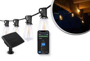 Guirlande lumineuse solaire intelligente avec commande via l'application et option de charge USB-C — 1