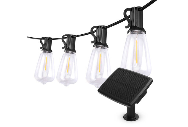 Guirlande lumineuse solaire intelligente avec commande via l'application et option de charge USB-C