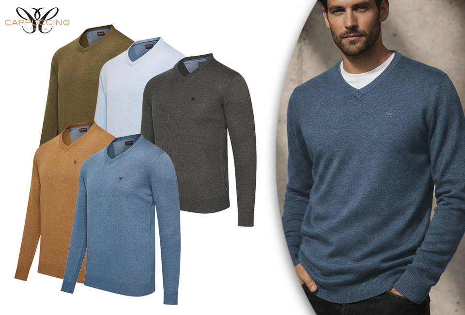 Pull homme élégant avec un élégant col en V