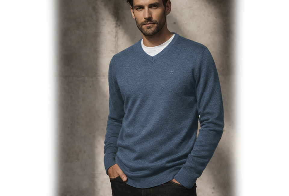 Pull homme élégant avec un élégant col en V