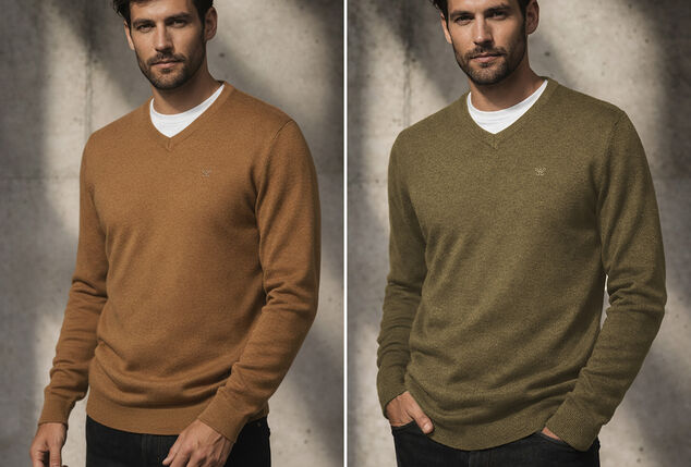 Pull homme élégant avec un élégant col en V