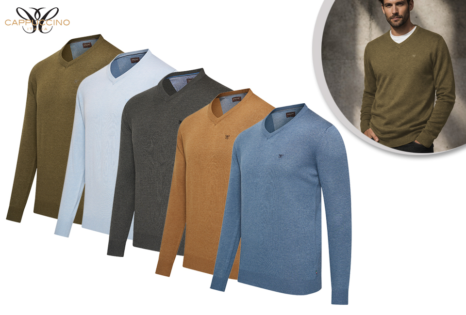 Pull homme élégant avec un élégant col en V