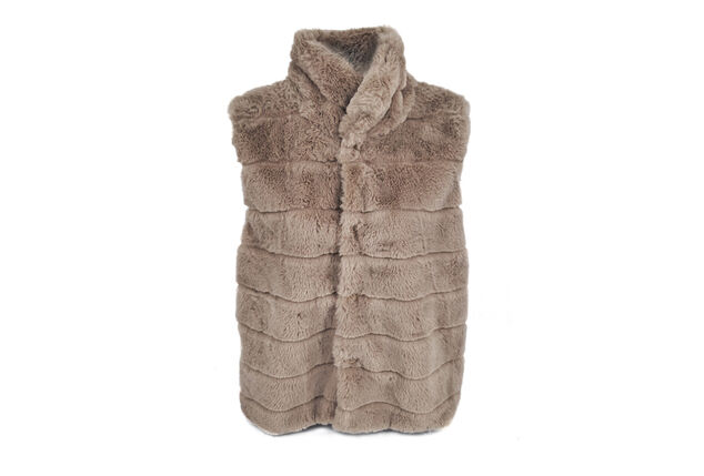 Soft women's faux fur body warmer