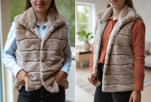 Soft women's faux fur body warmer