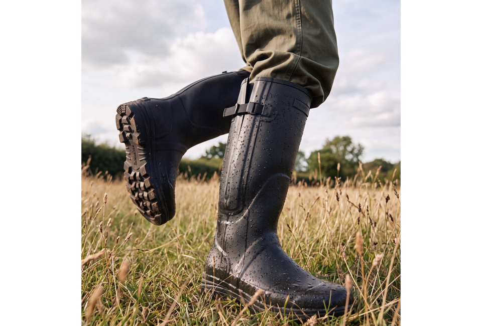 Wasserdichte Gummistiefel mit rutschfester Profilsohle