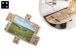 Prático tabuleiro de puzzle com gavetas — 1