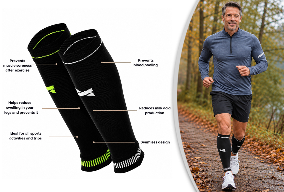 2 pairs of comfortable compression calf sleeves for tired legs