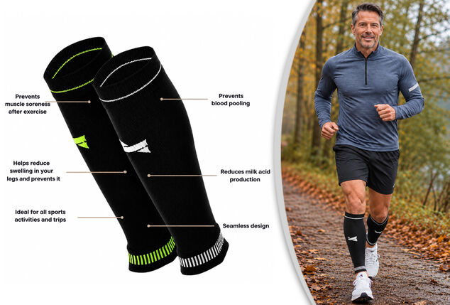 2 pairs of comfortable compression calf sleeves for tired legs