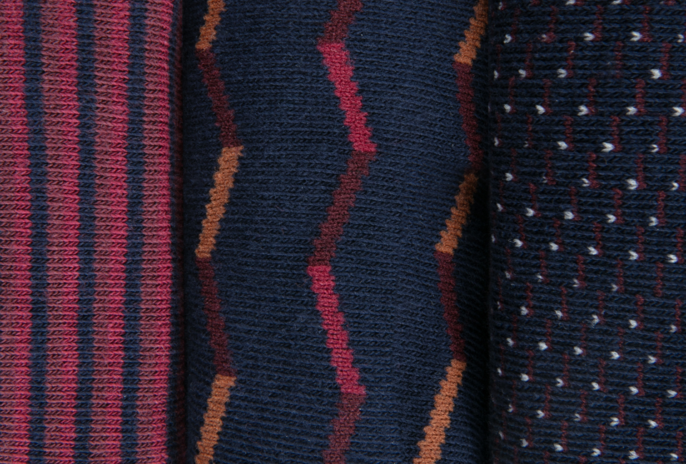 10 pares de meias de algodão com padrão elegante para homem