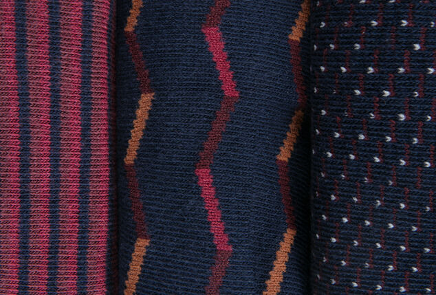10 pares de meias de algodão com padrão elegante para homem