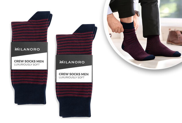 10 pares de meias de algodão com padrão elegante para homem