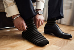 10 pares de meias de algodão com padrão elegante para homem — 13