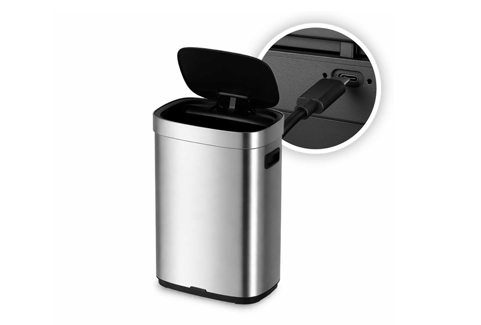 Caixote do lixo recarregável de 50L com sensor