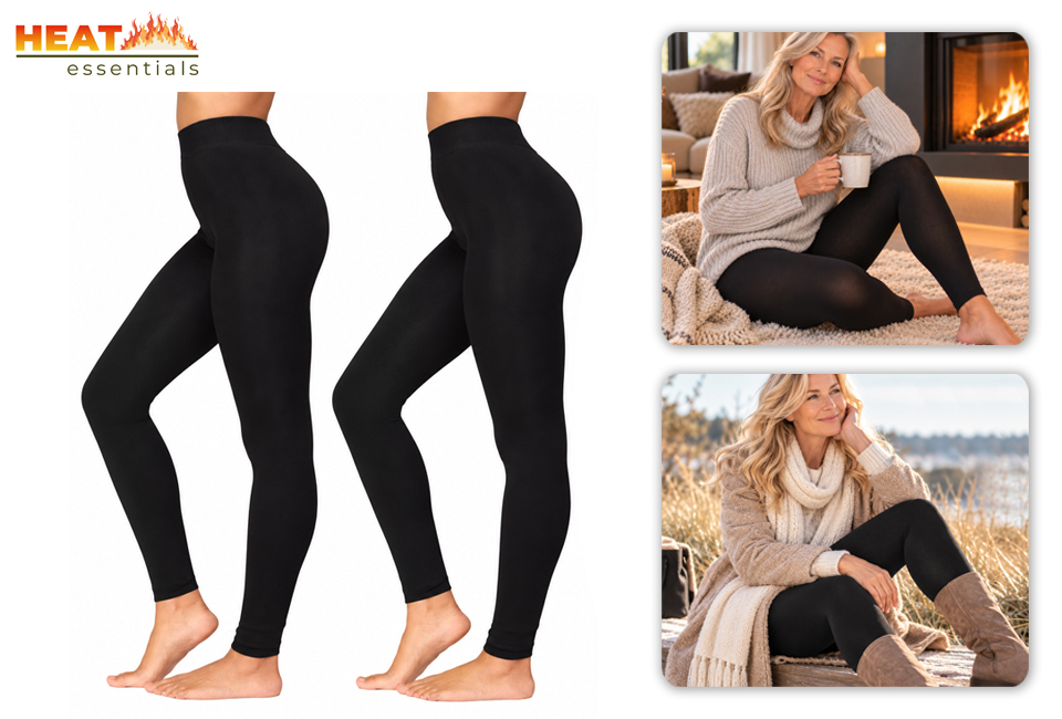 2 pack de leggings térmicas pretas sem costuras