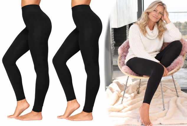 2 pack de leggings térmicas pretas sem costuras